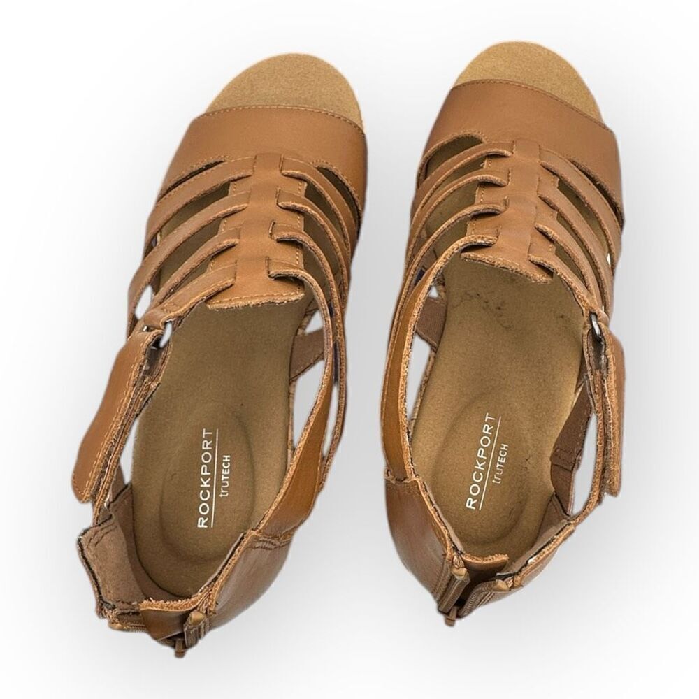 NWT Rockport Womens Briah Gladiator Wedge Sandal Tan Size 7.5 - Picture 16 of 16